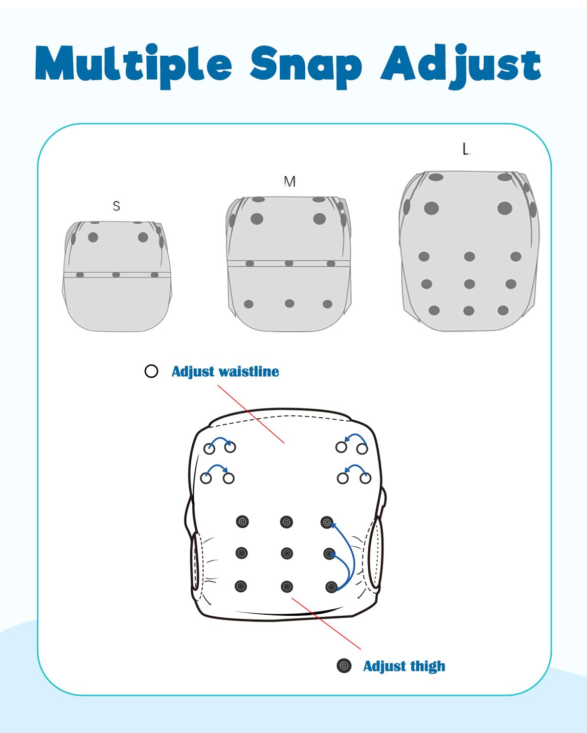 ALVABABY Reusable Swim Diapers for Babies & Toddlers - Adjustable Snap Design | Cartoon Fish, One Size