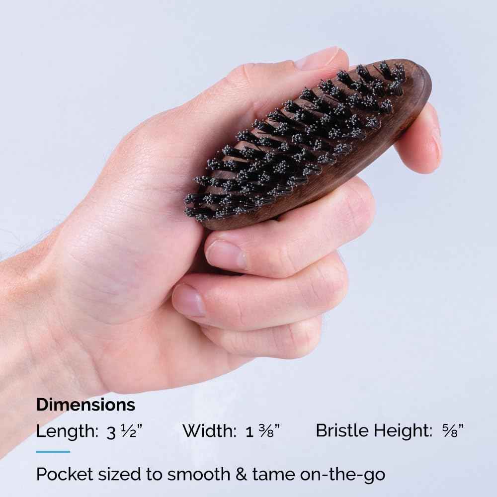 ZEUS Vegan Pocket Beard Brush, Soft Bristle & Animal-Free Grooming Brush for Taming & Styling Beard – Made in Germany (N73)
