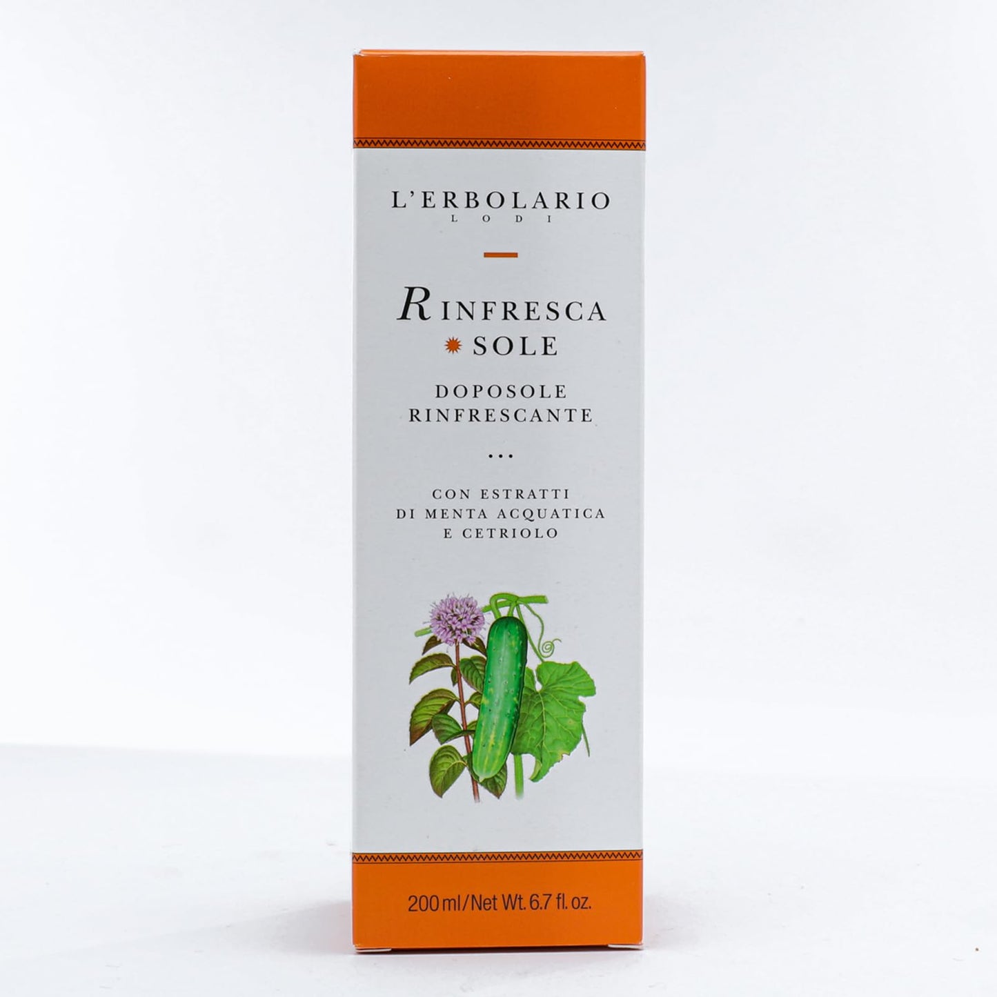 L'Erbolario Rinfresca Sole Refreshing After-Sun Cream - Light Texture - With Extracts Of Water Mint And Cucumber - Protective And Emollient Properties - Skin Is Left Nourished And Refreshed - 6.7 Oz