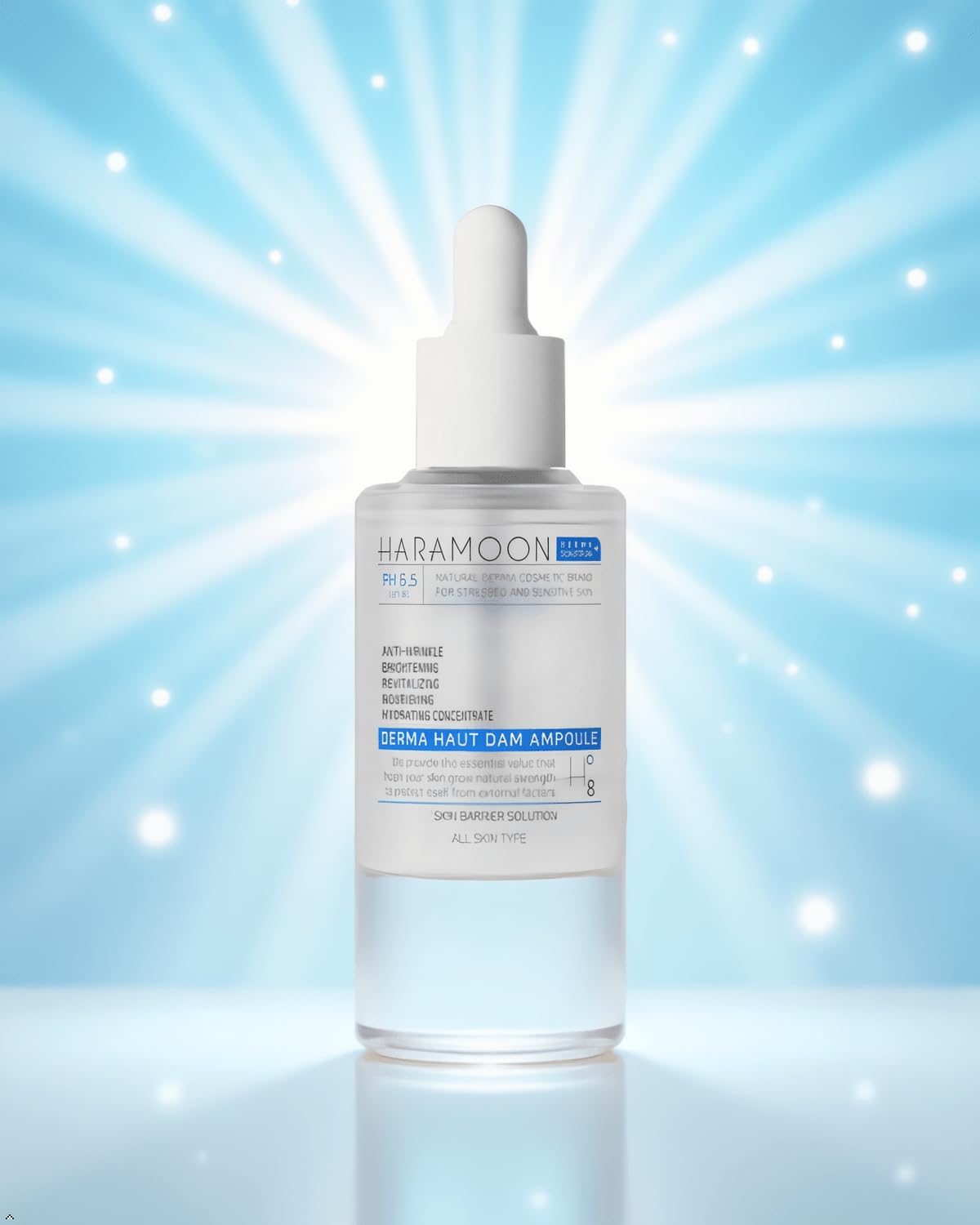 HARAMOON Hydrating Ampoule with Beta Glucan, Hyaluronic Acid, Niacinamide, and Adenosine | Fragrance Free Korean Skin Care Serum | Vegan, EWG Verified