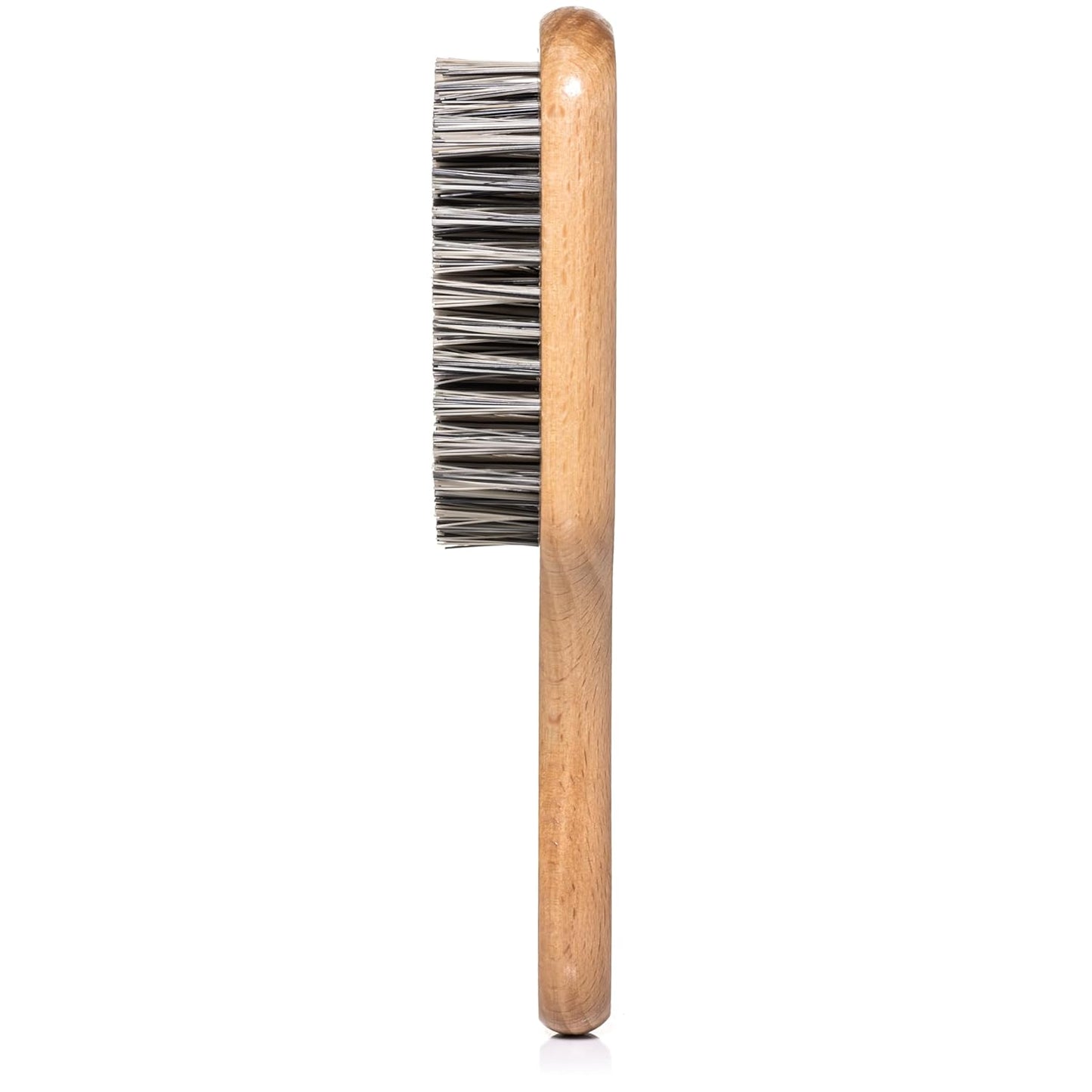 GranNaturals Hard Bristle Slick Back Hair Brush for Men & Women with Thick Curly Hair - Stiff Reinforced Nylon Small Hairbrush for Smoothing, Waves, Beard, Fades, Locs, Dreads