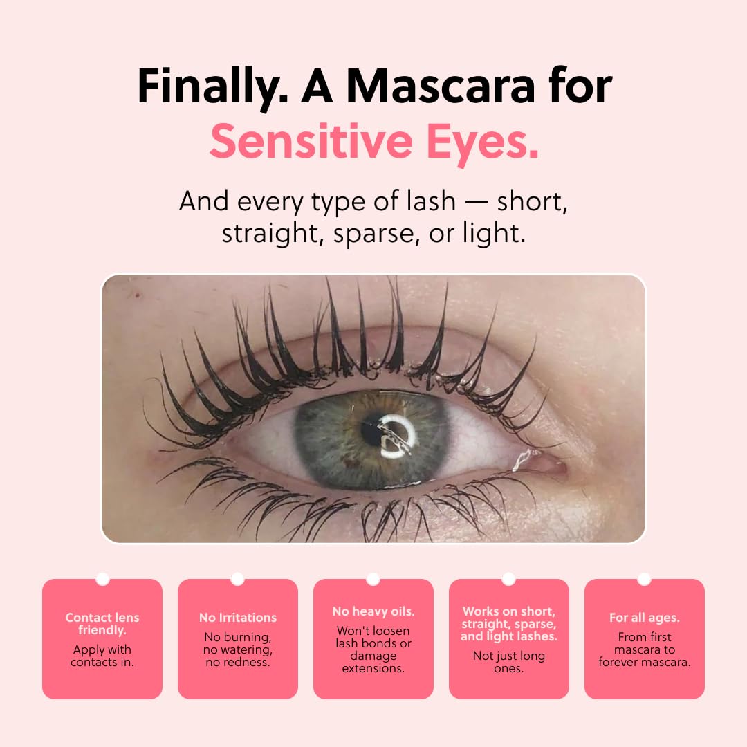 Nourishing Mascara | Growth & Strengthening Formula for Thicker, Healthier Lashes - Volumizing Black Treatment