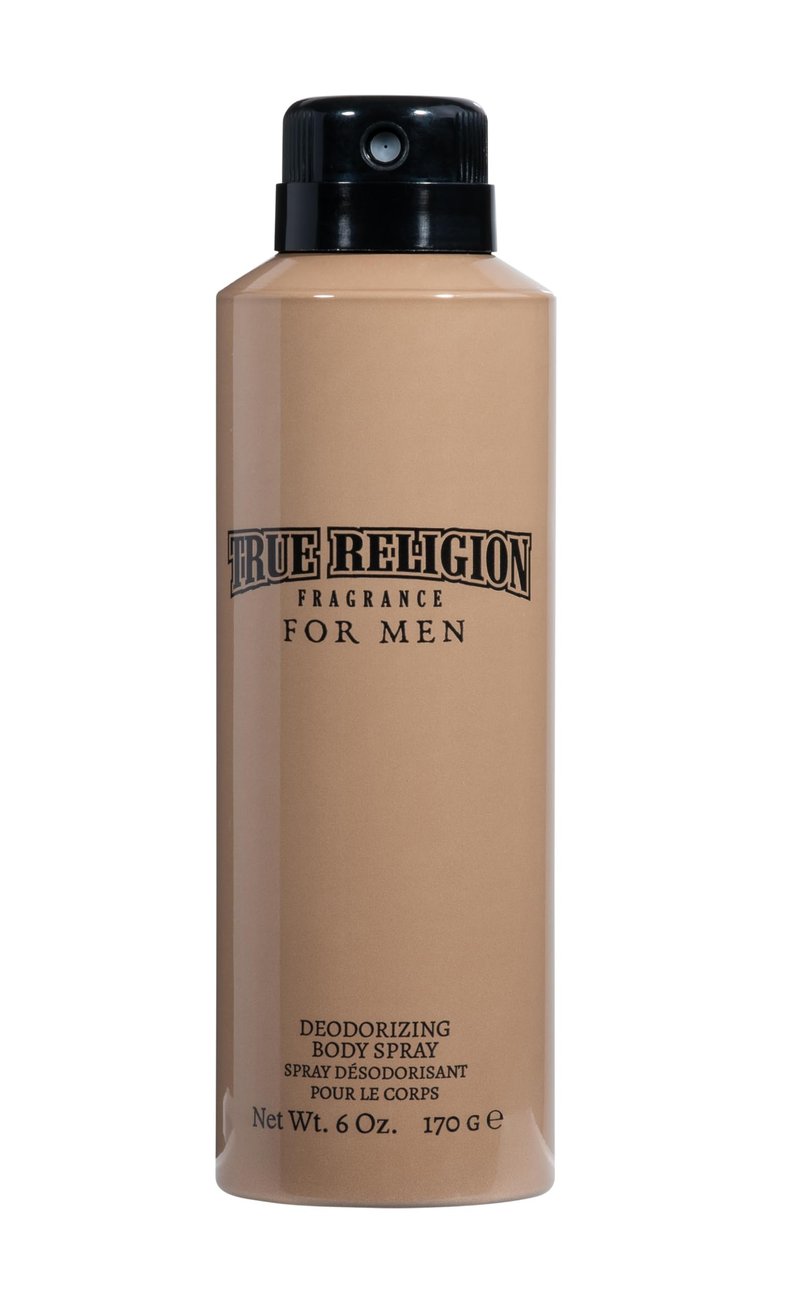 True Religion Original Body Spray for Men - Body Spray Cologne, EDT, All Over Men's & Boys Mist with Notes of Mandarin, Aromatic Herbs & Cedarwood Fragrance - 6 oz