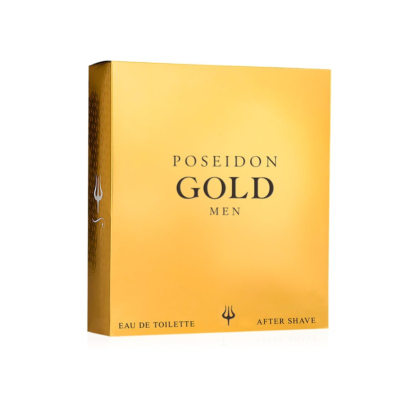 Instituto Espaol Poseidon Gold Gift Set for Men, Travel Size Eau de Toilette and After Shave Spray, 3.4 fl oz Each (100 ml), Sophisticated and Harmonious Fragrance