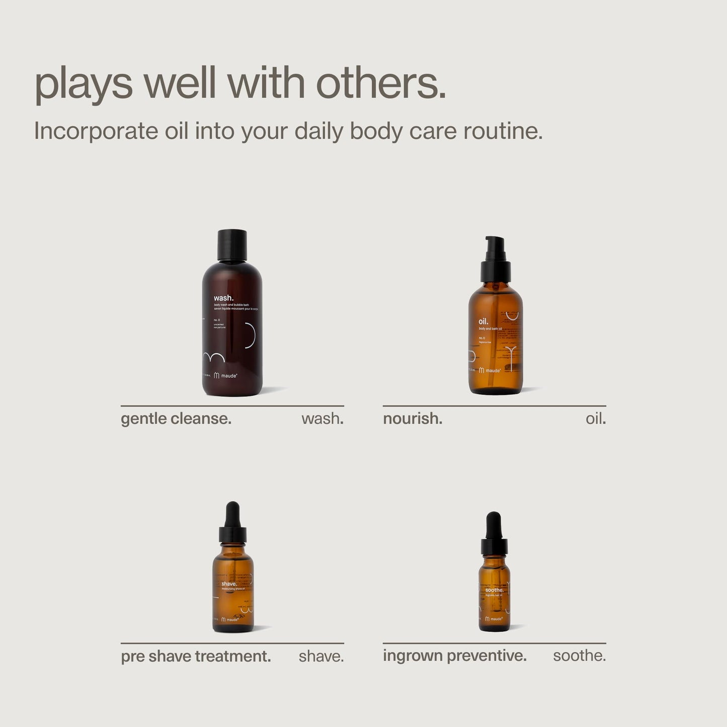 Maude Oil No. 0 - Hydrating Organic Massage + Body Oil - Skin Moisturizer with Jojoba, Coconut + Castor Oil - Rich in Vitamin B + Vitamin E - Relaxing Self Care Gifts (4 fl oz)