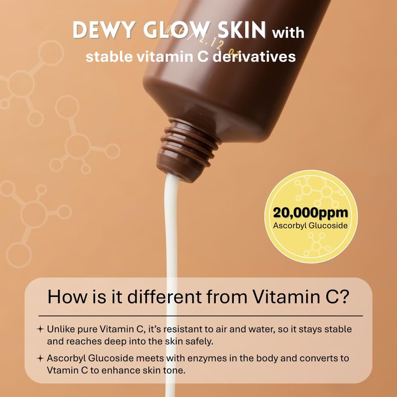 SanDaWha SKINCURE Vitamin C Cream - Korean Skincare Vegan Face Moisturizer with 2% Ascorbyl Glucoside for Radiant Glow, Hydration & Anti-Aging Care, 2.03 oz.