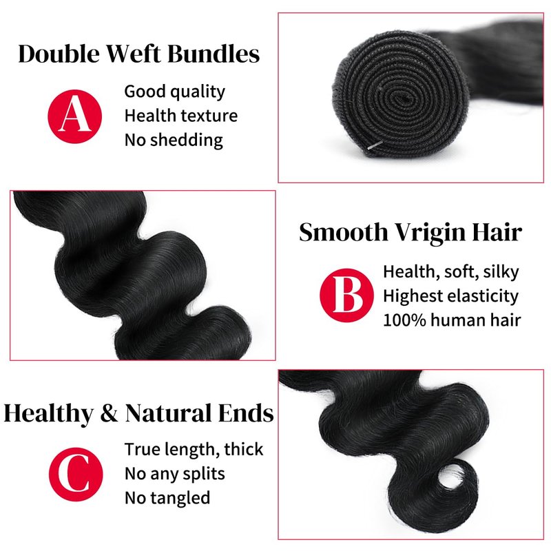 18 Inch Bundles Human Hair Body Wave 12A Brazilian Virgin Human Hair 1 Bundle 100% Unprocessed Raw Bundles Hair Natural Black