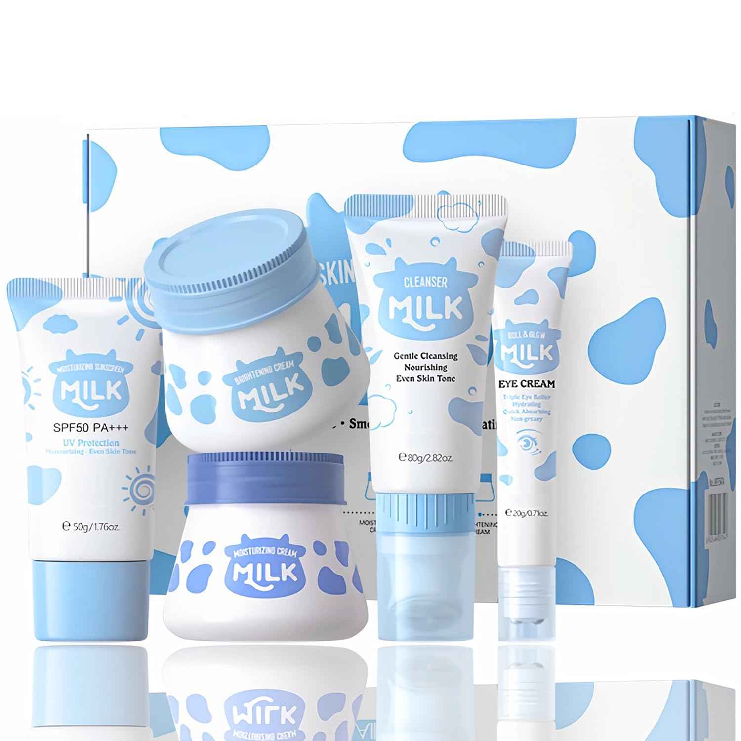 Milk Skincare Set for Kids & Teens,Milk Skin Care For Girls 10-12,5 IN 1 Skin Care For Kids,Kids Skincare Set For Girls Ages 8-12,Moisturizing & Gentle Skin Care For Kids Teens Facial Gifts Sets
