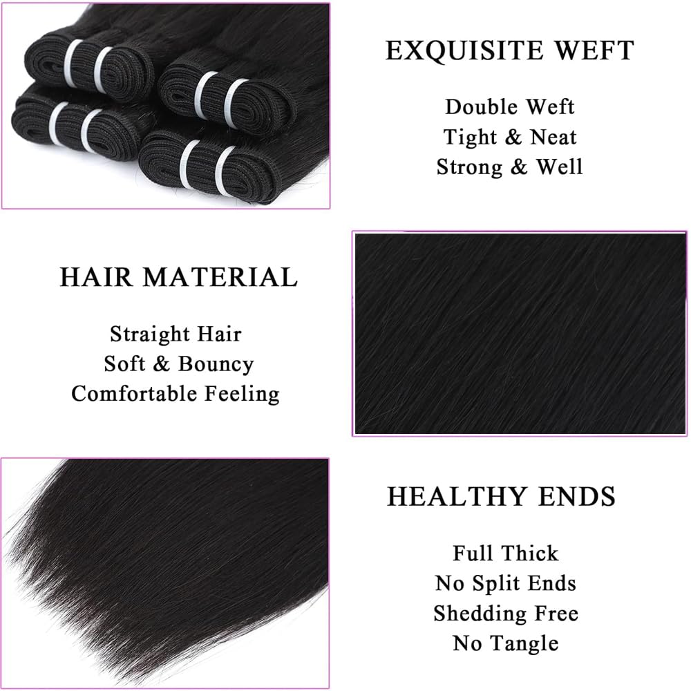 10 inch 12 inch short hair bundles 10A Brazilian Straight Virgin Hair 4 Bundles Straight Hair 100% Unprocessed Straight Human Hair