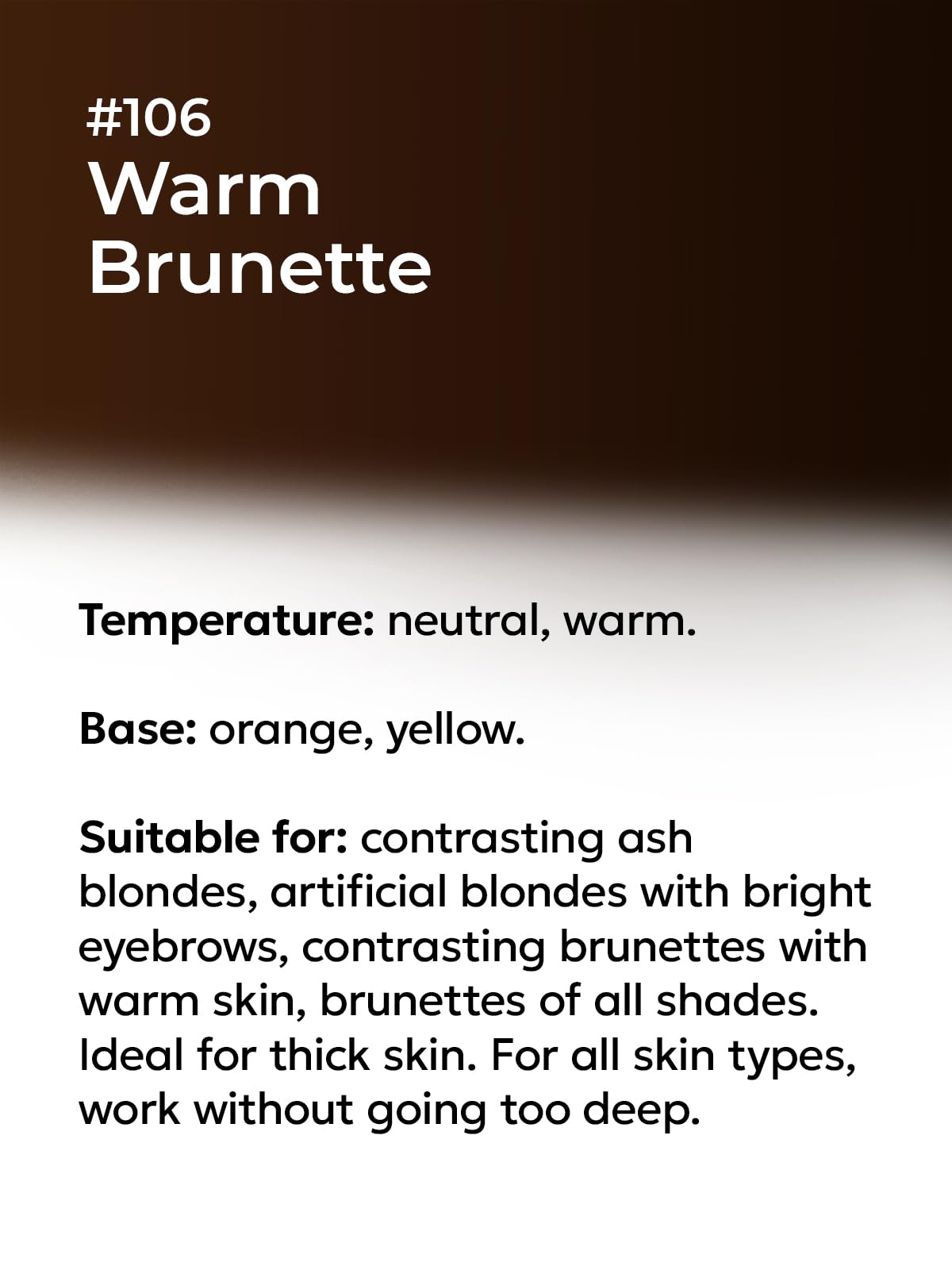#106 Warm Brunette - by Elena Nechaeva - Microblading Ink for Eyebrows - Permanent Makeup - Professional Tattoo Pigment