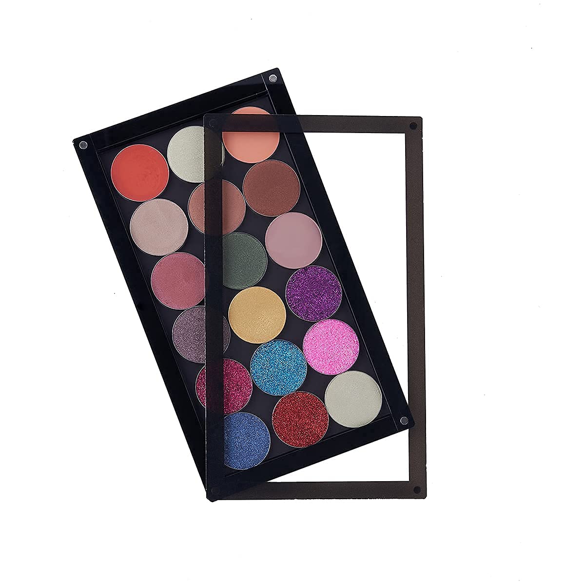 Acrylic Magnetic Eyeshadow Palette - Stackable Empty Makeup Organizer | 5.7'' x 10'' Large Space for Blush & Lipstick