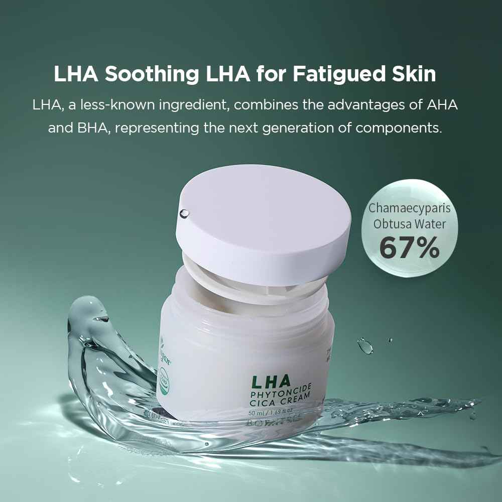 BORNTREE lha Phytoncide Cica Cream 1.69 fl oz/K_beauty,Vegan Cosmetics, Clean Beauty, Ewg All Green Grade/36ml soothing ingredients,pH5.5mildly acidic,adenosine, madecasoside,aha,baha,nature