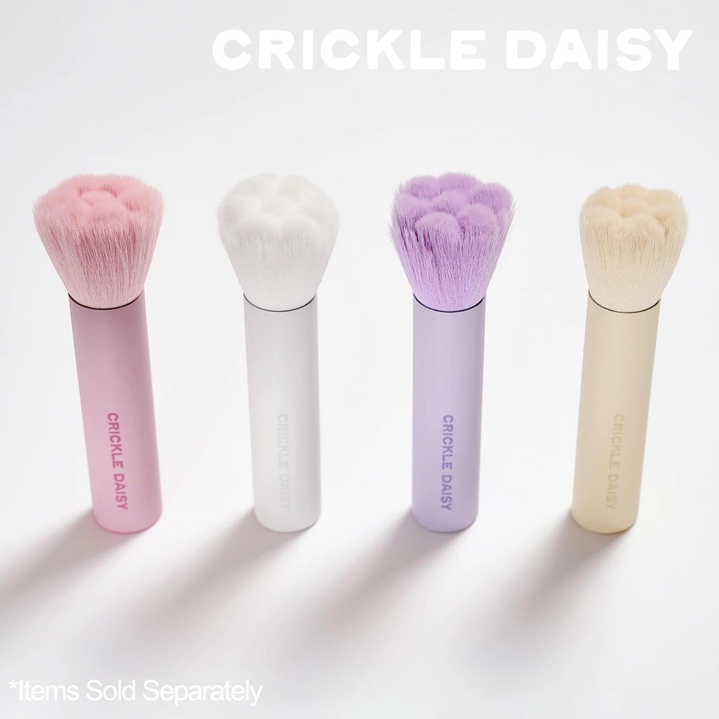 CRICKLE DAISY Bloom Baby Powder Brushes - Ultra-Soft Vegan Fibers, Foundation Blending Brush, Highlight Your Skin's Natural Beauty - Perfect for Makeup Powder Application, Blush, Vanilla Scented