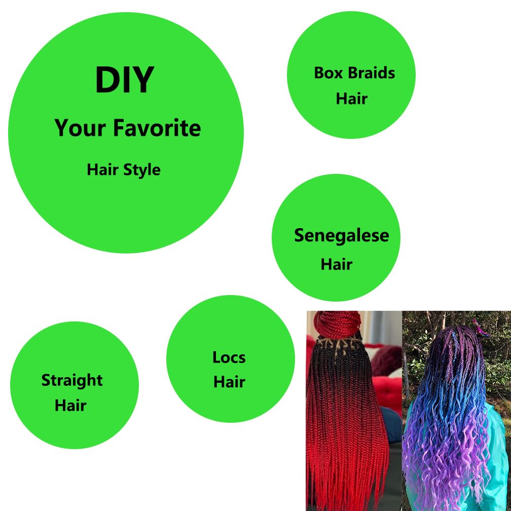 BALINGHAIR Pre-Stretched Braiding Hair Extensions High Temperature Braids Hair 28 Inch Ombre Black to Dark Blue(B20-6Packs)