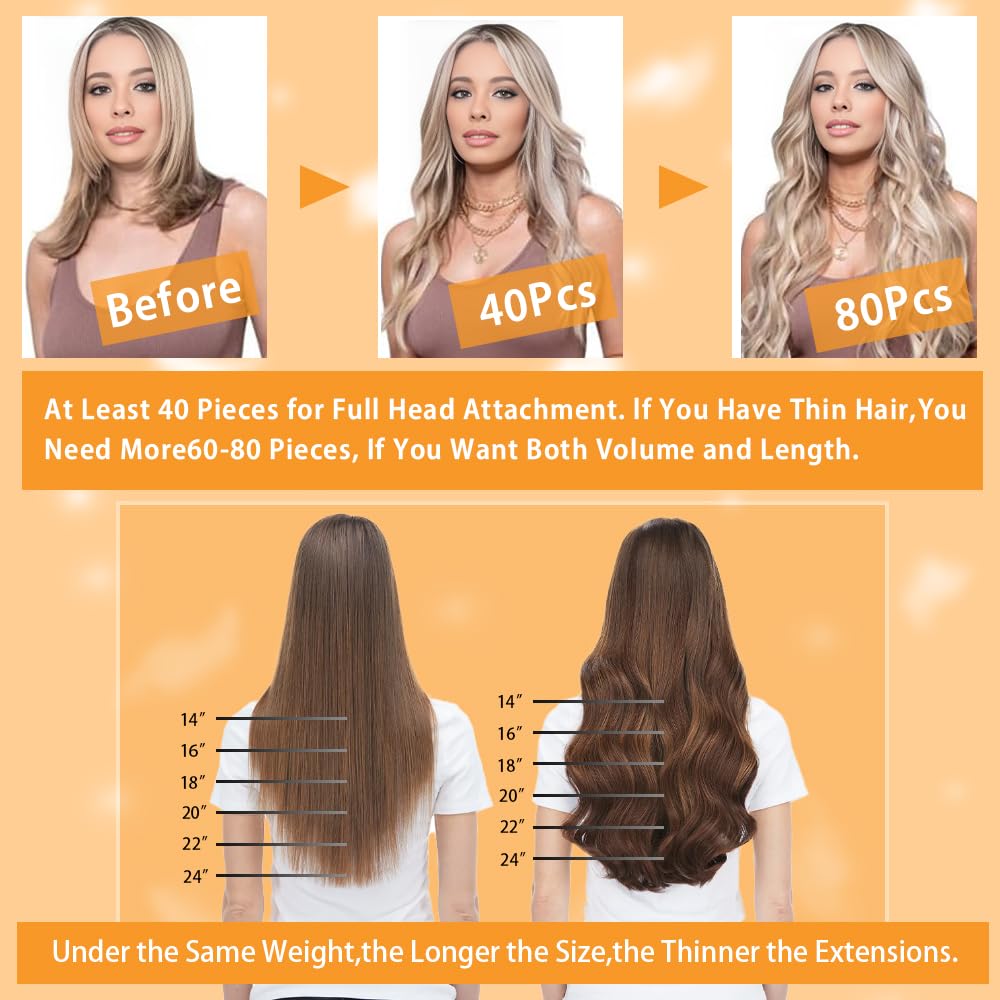 YDDM Dark Brown Tape in Hair Extensions Human Hair 18 Inch 20pcs 100% Remy Human Hair Straight Seamless Invisible Tape in Hair Extensions(2#, 18 Inch)