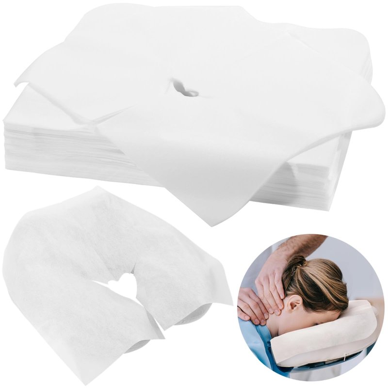 DIMEGON 100PCS Disposable Face Cradle Covers, Disposable Massage Headrest Cover, Single Use Massage Bed Headrest Cushion Cover, Professional Massage Chair Face Cover for Skincare Beauty Salons