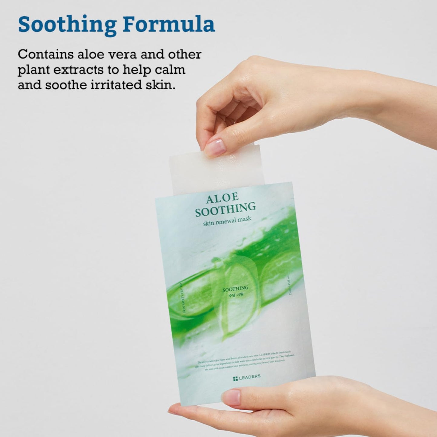 LEADERS Aloe Soothing Skin Renewal Mask – Calms Irritated Skin, Reduces Redness & Provides Deep Hydration – Gentle Formula for Sensitive Skin – Hydrating Face Mask with Aloe Vera – 10 Sheets