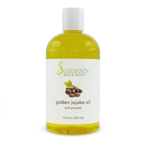 Soapeauty Golden Jojoba Oil | 100% Pure & Natural | Unrefined, Cold Pressed, Hexane Free | Moisturizing Oil for Skin, Face, Hair & Nails | 12 fl oz