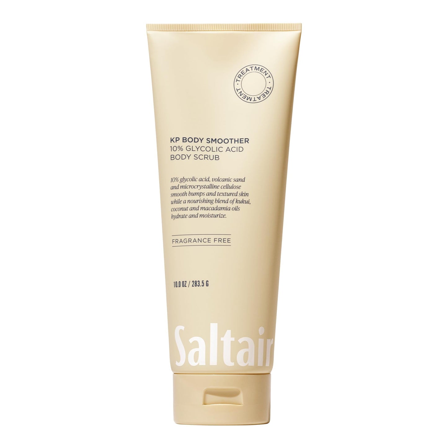 Saltair KP Body Scrub. 10% Glycolic Acid Treatment with Volcanic Sand and Plant Moisturizers. Fragrance-Free Physical Chemical Exfoliator. Exfoliating Body Scrubber for Rough Bumpy Skin, 10oz.