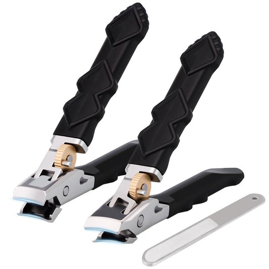 2025 New Toenail Clippers,Nail Clippers,180° Wide Jaw for Thick Nails, Dual Oblique & Flat Cutting Edges, Splash-Proof Design, Long Handle for Easy Cleaning & Comfortable Grip