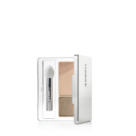 Clinique All About Shadow Duo Eye Shadow Makeup | Safe For Sensitive Eyes | Buildable + Long-Wearing Color | Smooth, Easy Application, Starlight Starbright, 0.05 Ounce