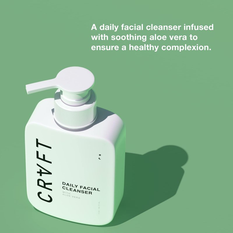 CRVFT Men's Daily Face Wash 3oz [AM/PM] | Oil & Dirt Extracting Cleanser | Daily Facial Cleansing | Ideal for All Skin Types | Clarifying Face Wash | Made in USA | Paraben & Sulfate Free [Scented]