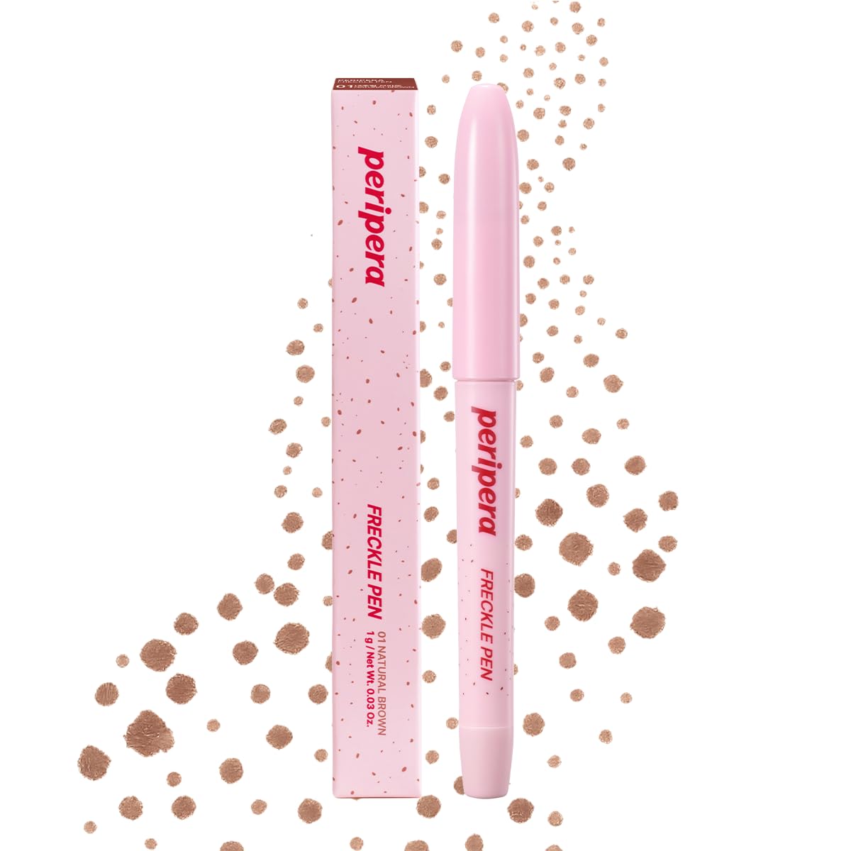 Peripera Freckle Pen | Natural Sun-Kissed Makeup, Long-Lasting & Smudge-Proof Faux Freckles, Precision Dot Tip, Buildable K-Beauty Makeup, Safe for Sensitive Skin (01 NATURAL BROWN)