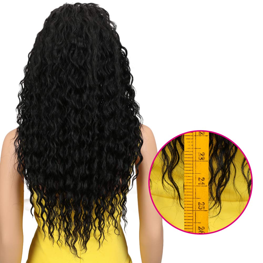 Joedir Ombre Blonde Lace Front Wig | 24" Long Curly Synthetic Hair for Black Women - 130% Density