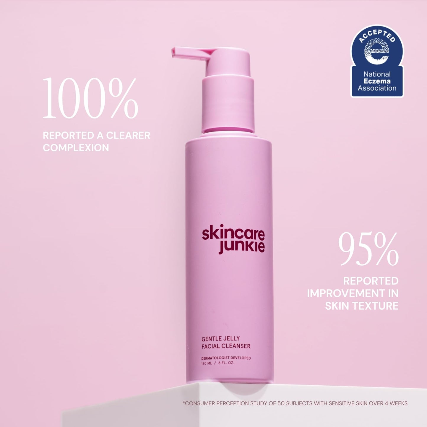 Skincare Junkie Jelly Facial Cleanser, Purifying Gel Cleanser for Normal to Oily Skin with Hyaluronic Acid, Ceramides, Niacinamide, No Synthetic Fragrance, Dermatologist Developed, 6 OZ