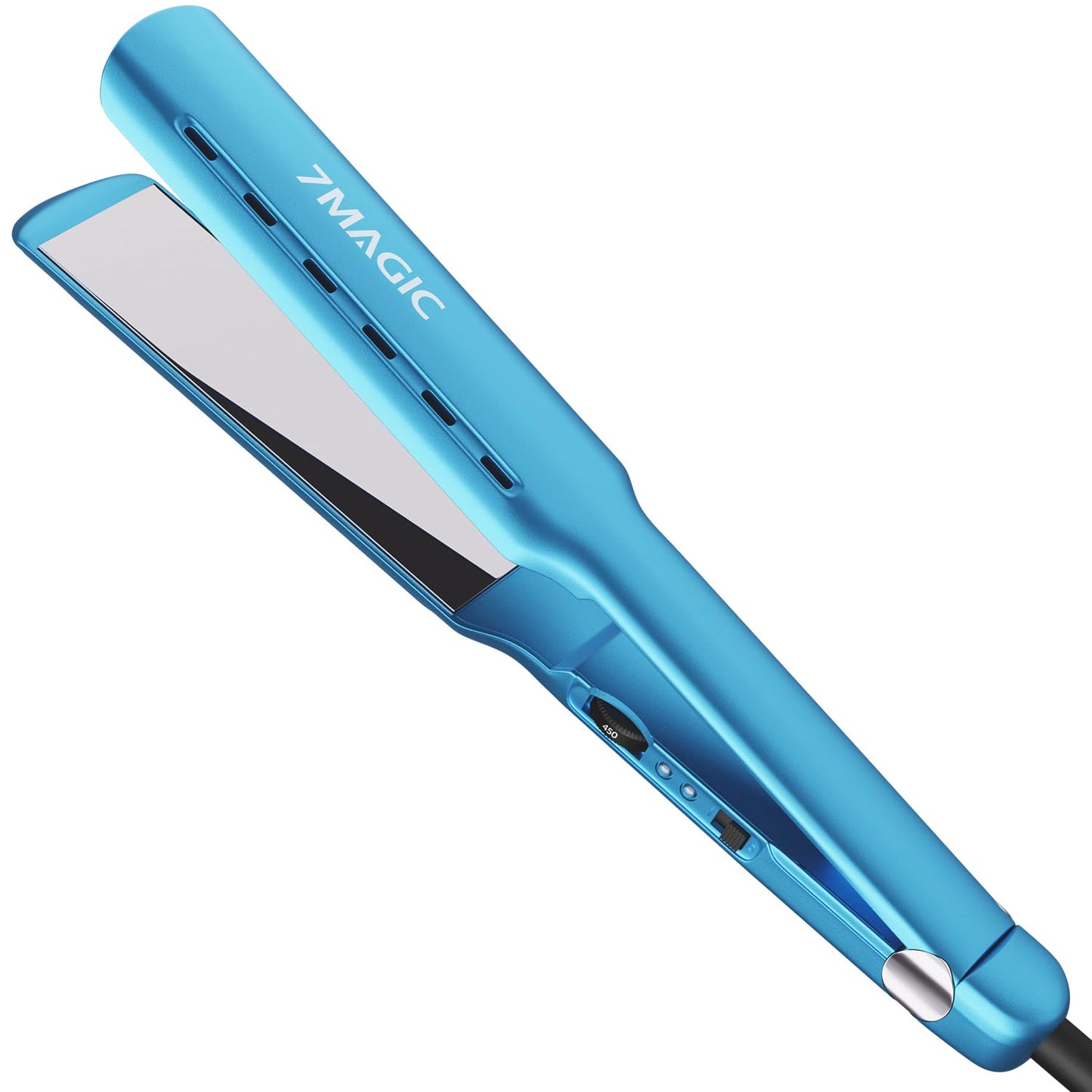 7MAGIC Nano Titanium 1.7" Flat Iron Hair Straightener for Thick Hair, Blue