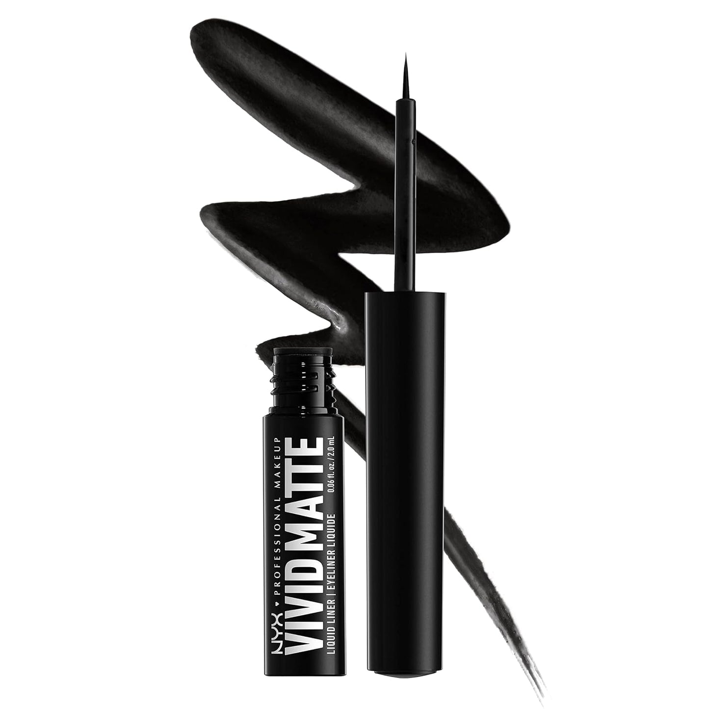 NYX Vivid Matte Liquid Eyeliner - Smear-Resistant Formula with Precise Tip | Black