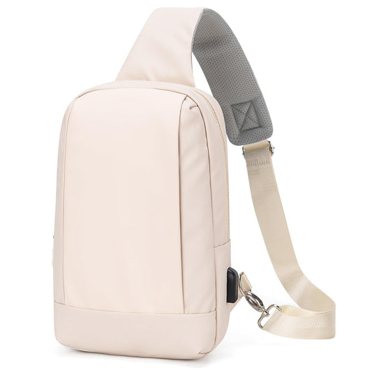 ecosmile Messenger Bag Sling Bag Crossbody Shoulder Bag for Men Women Travel Work Satchel Bags (Milk White)