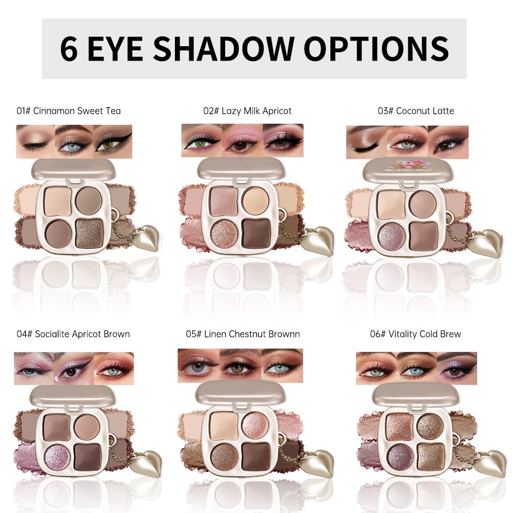Warm Neutral Nude Eyeshadow Palette - Matte & Shimmer High Pigment | Mini Everyday Makeup with Mirror for All Eye Colors
