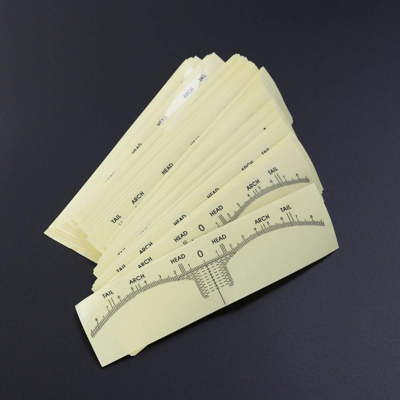 100 pcs Disposable Eyebrow Ruler Sticker Eyebrow Shaping Tools for Makeup Measurement Tattoo Supplies