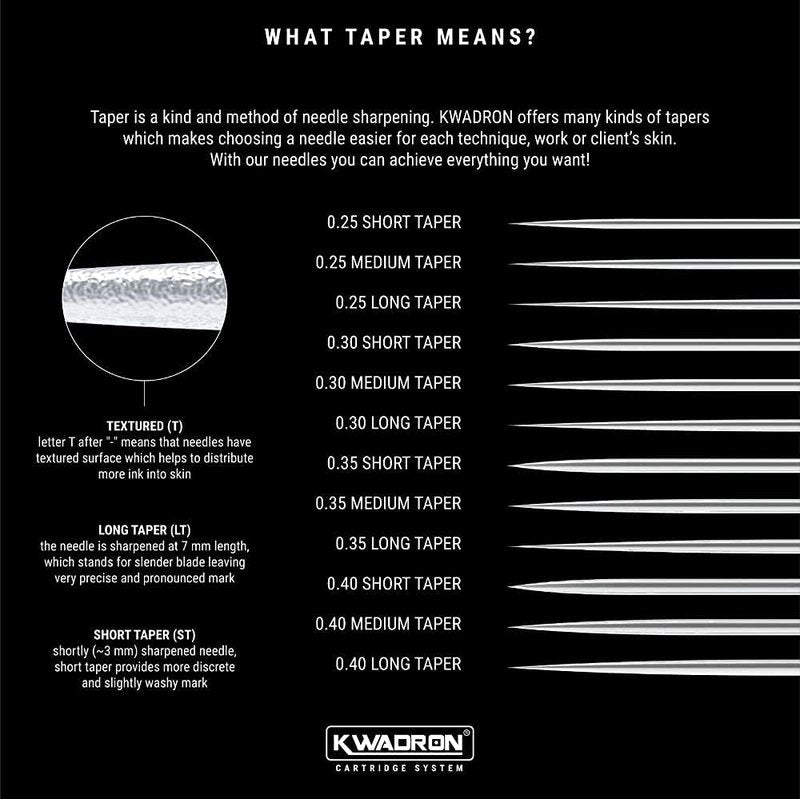 Kwadron Tattoo Needle Cartridge, Box of 20, Curved Mag Shaders #12 Long Taper - 9 Curved Mag #12 Long Taper - 35/9SEMLT
