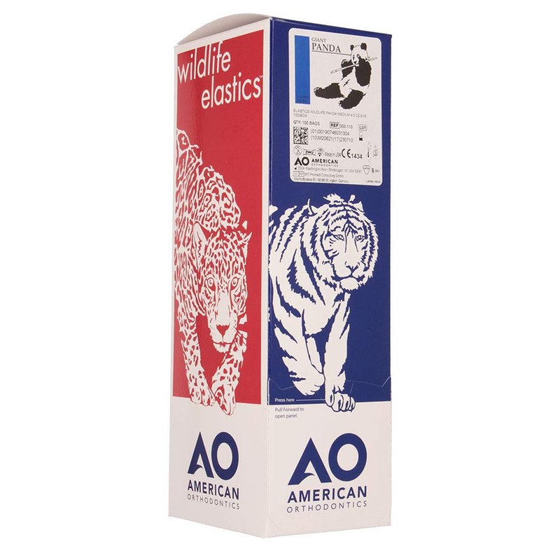 American Orthodontics Elastics - Wildlife Panda | Medium 5/16" Size, 4.5 Oz, 50 Packs, 5,000 Total | Precision-Cut Latex Tubing