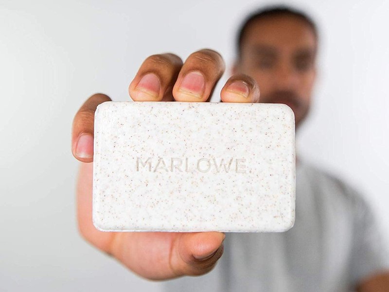 Marlowe No. 102 Men's Body Scrub Soap - Exfoliating Bar with Green Tea Extract | 7oz Variety Pack of 3 Scents