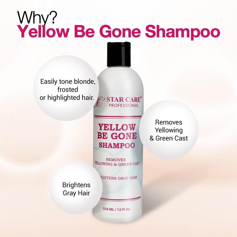 Yellow Be Gone Shampoo - Clarifying Brassiness Neutralizer for Bleached, Blonde & Gray Hair | 4oz/118ml