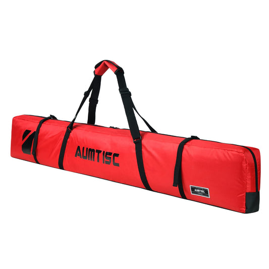 Padded Ski Bag for Air Travel, Single Snow Ski Gear Bags, Skiing Snowboard Bag to Transport Skis with Pocket, Adjustable Handle, 185cm Red