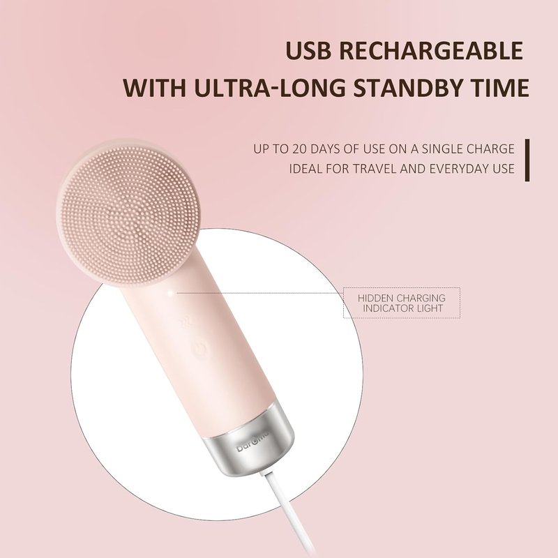 Ultra-Soft Silicone Electric Face Scrubber - Rechargeable 2-in-1 Heating & Exfoliating Brush | Gentle Deep Cleansing Tool