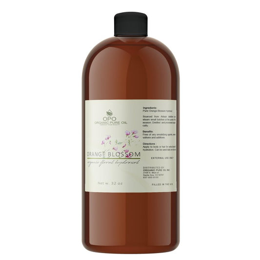 Orange Blossom Water - Pure, Steam Distilled, Floral Neroli Hydrosol - 32 oz Cleansing Facial Toner, Revitalizing, Moisturizing Body Cleanser, Natural Body Bulk Refill, for All Skin Types
