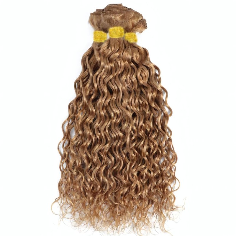LOIUMGUU Honey Blonde Human Hair Bundles Color #27 Body Wave Bundles 8 10 12 Inch Double Weft Soft Unprocessed Brazilian Virgin Remy Double Weft Soft Real Blonde Hair Extensions