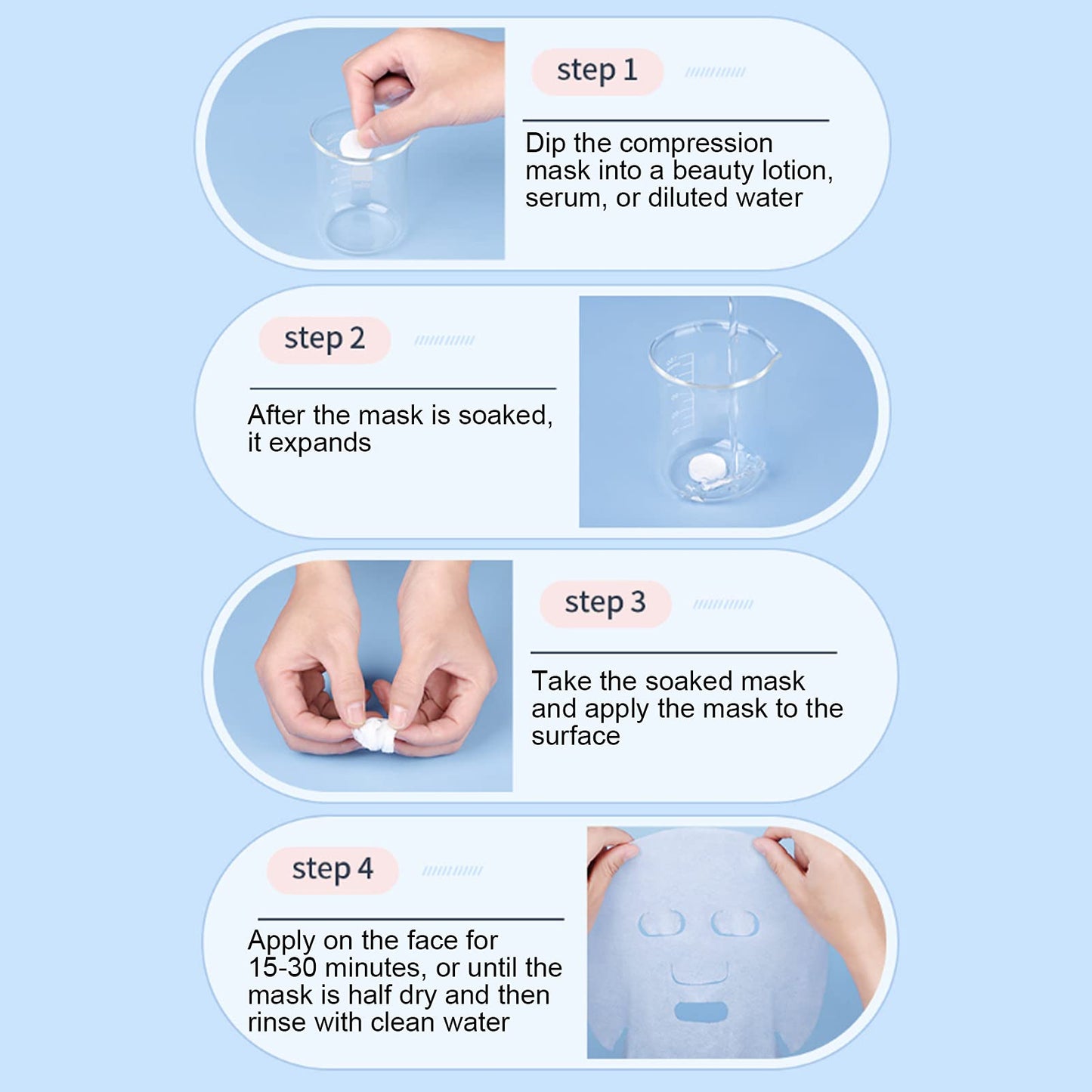 500pcs Compressed Disposable Mask, DIY Pure Cotton Mask Sheet Paper