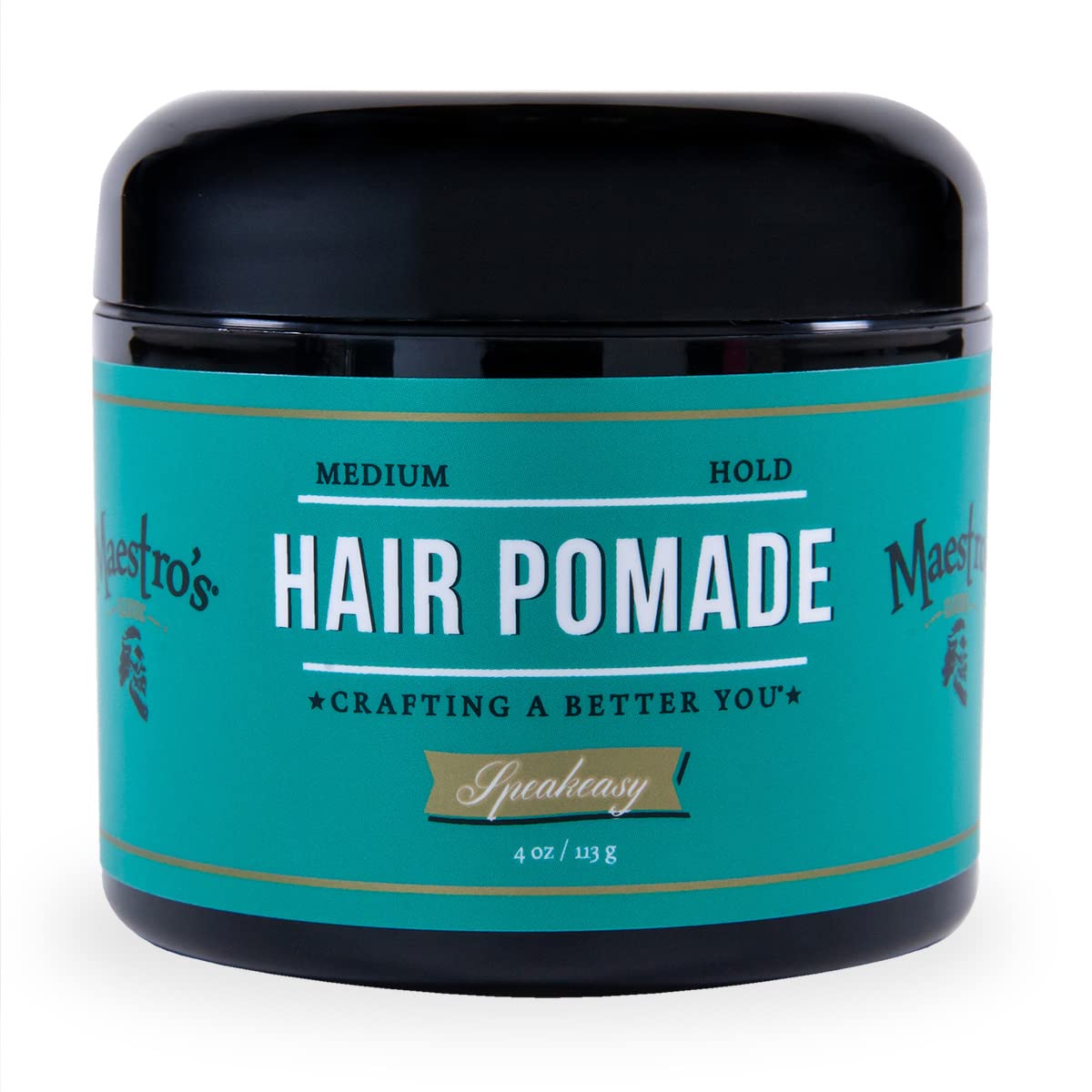 Maestro's Classic Hair Pomade – Mark of a Man Blend | Medium Hold, Natural Shine | Water-Based Pomade for Men | Classic Grooming for All Hair Types & Styles, 4 oz