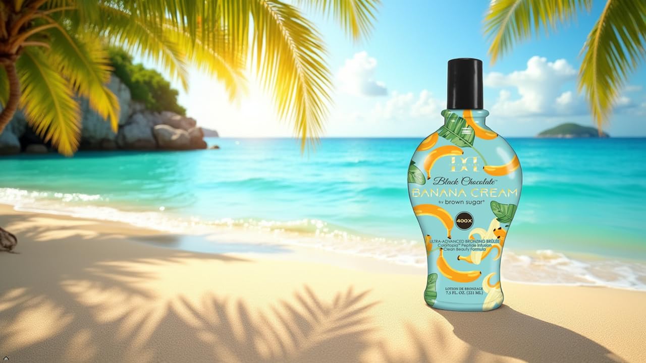 Brown Sugar Black Chocolate Banana Cream 400X Ultra Advanced Bronzer Tanning Lotion - Indoor & Outdoor Tanning Formula, 7.5 oz