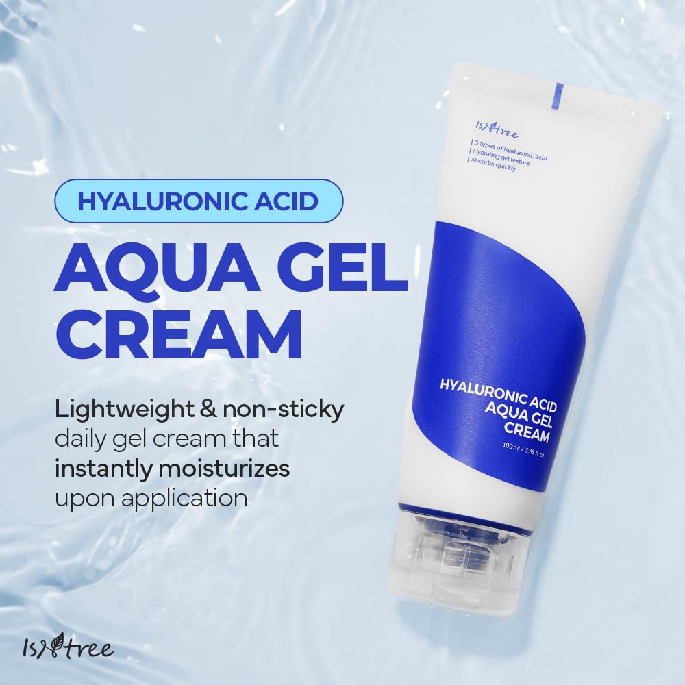 IsNtree Hyaluronic Acid Aqua Gel Cream & Daily Sun Gel Set | Hydrating Skincare Duo, 100ml + 50ml