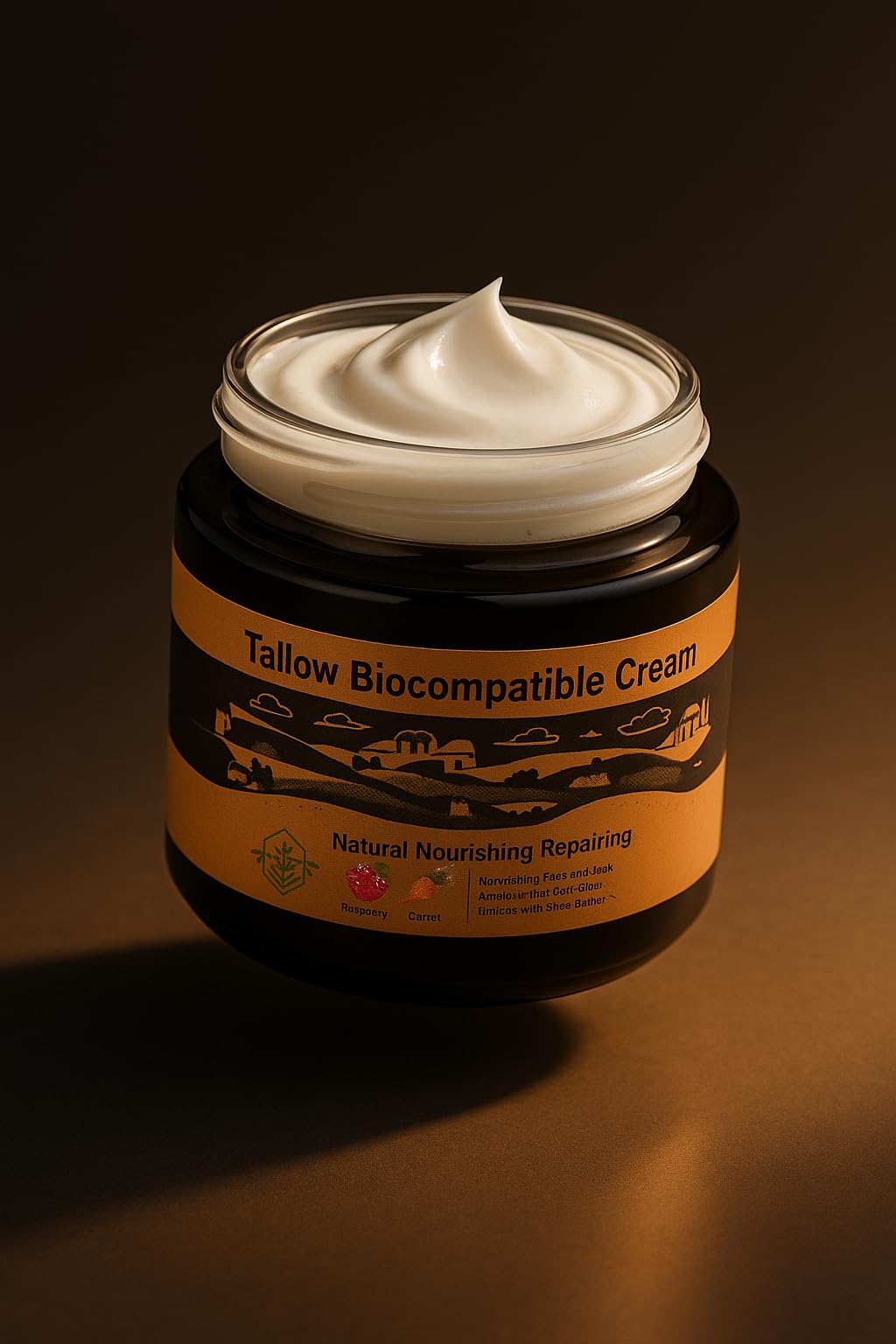 Wholly Kaw Grass-Fed Beef Tallow Face Moisturizer | Non-Nano Zinc Oxide | Unscented | Preservative Free | Odor Free | Sensitive & Dry Skin | Glass Jar 3.52 oz