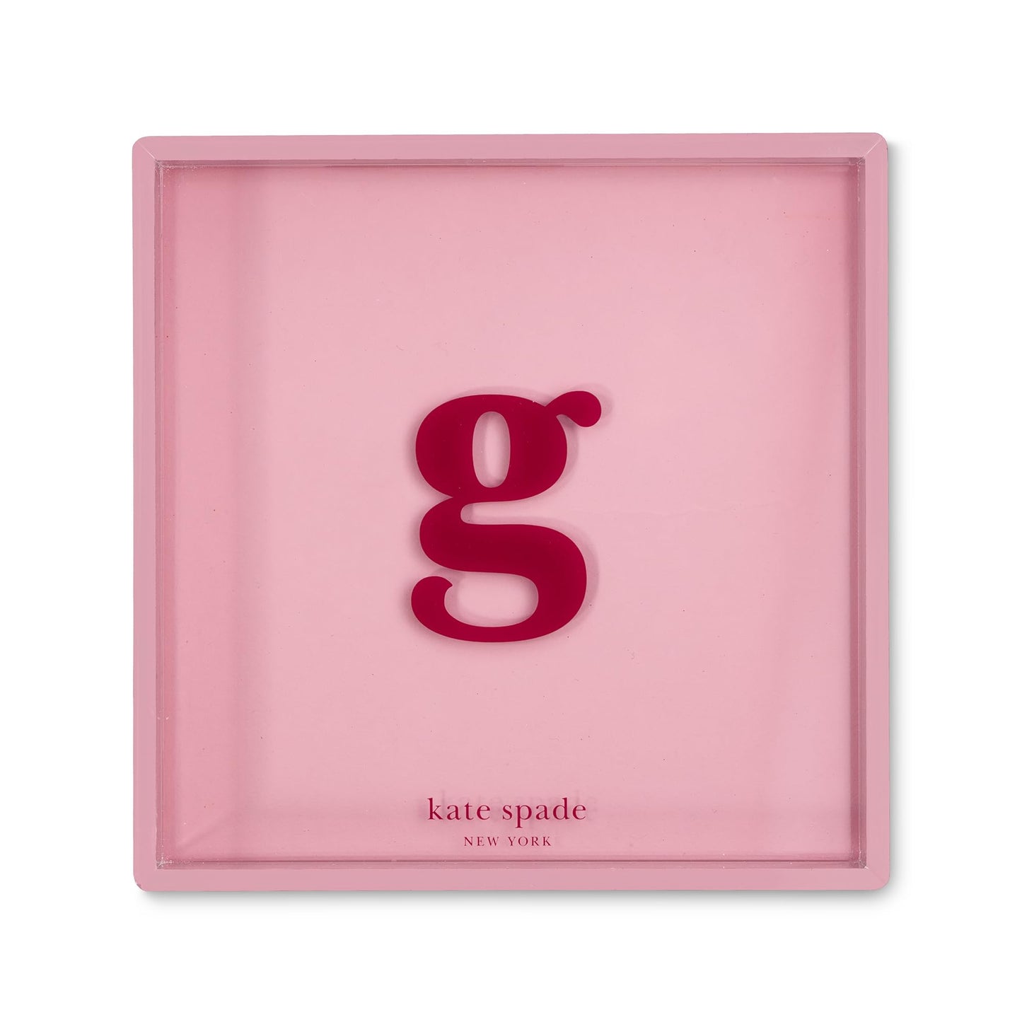 kate spade new york Initial Decorative Initial Tray, Personalized Acrylic Vanity Letter Tray, Just Mine (G)