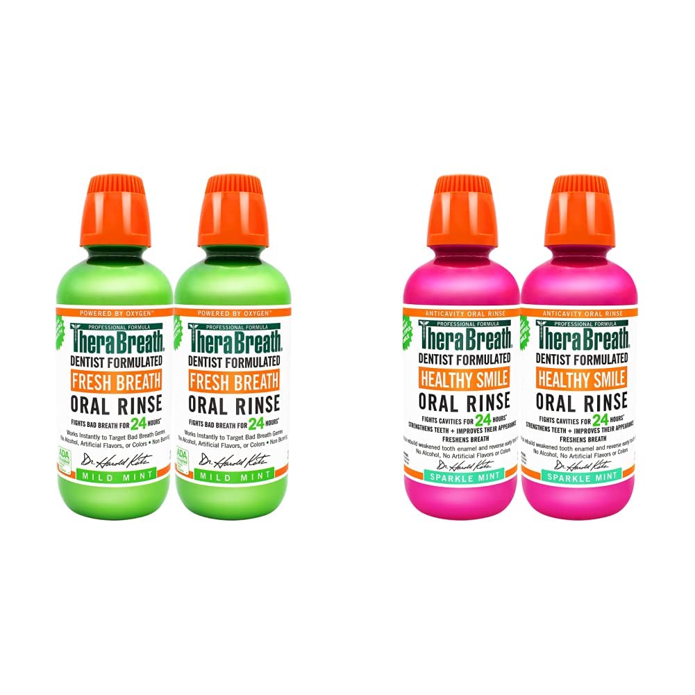 Fresh Breath Oral Rinse - Dentist-Formulated Mild Mint | 16 Ounce Bottle (Pack of 2)