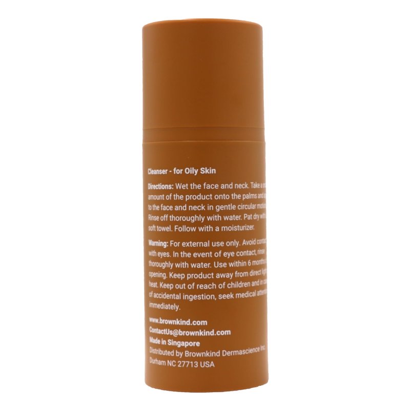 brownkind Cleanser for Oily Skin – 1% Salicylic Acid Face Wash to Smooth Texture & Clear Pores, With Even Tone Defender, 100ml